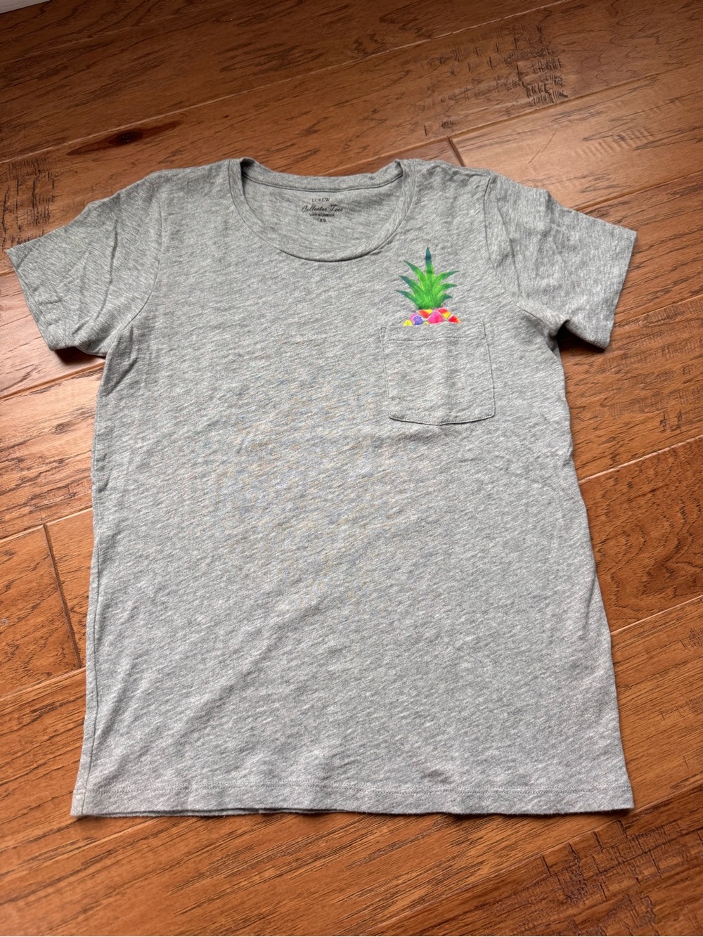 J. Crew Gray Pocket Tee with Pineapple Graphic